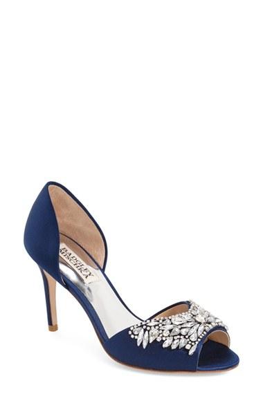 Women's Badgley Mischka 'candance' Crystal Embellished D'orsay Pump .5 M - Blue
