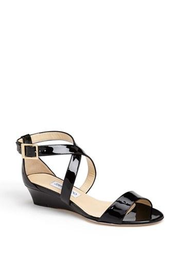 Women's Jimmy Choo 'chiara' Strap Wedge Sandal Us / 34eu - Black