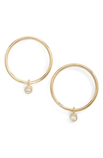 Women's Zoe Chicco Diamond Small Frontal Hoop Earrings