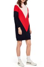 Women's Scotch & Soda Colorblock Turtleneck Sweatshirt Dress - Red