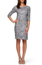 Women's Alex Evenings Rosette Lace Sheath Dress