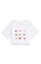 Women's Blair Breitenstein Lips & Eyes Crop Tee - White