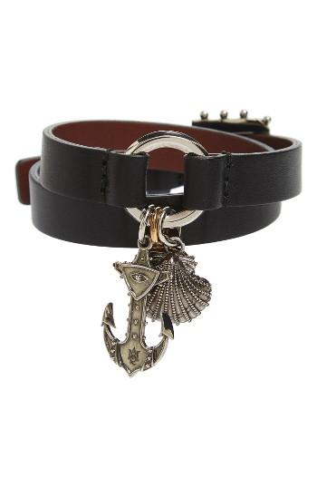 Women's Alexander Mcqueen Marine Leather Wrap Bracelet