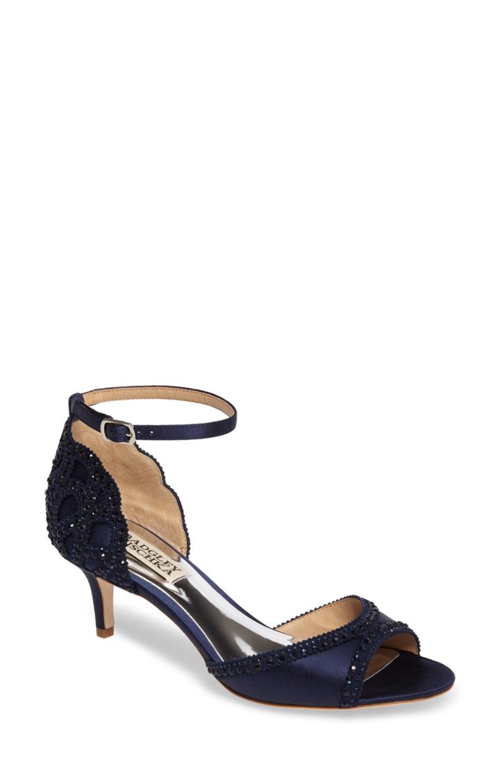 Women's Badgley Mischka 'gillian' Crystal Embellished D'orsay Sandal .5 W - Blue