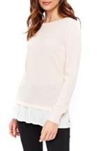 Women's Wallis Mixed Media Sweater Us / 14 Uk - Pink