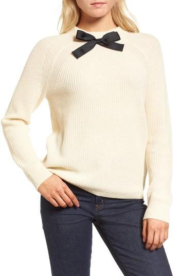 Women's J.crew Gayle Tie Neck Sweater, Size - Ivory