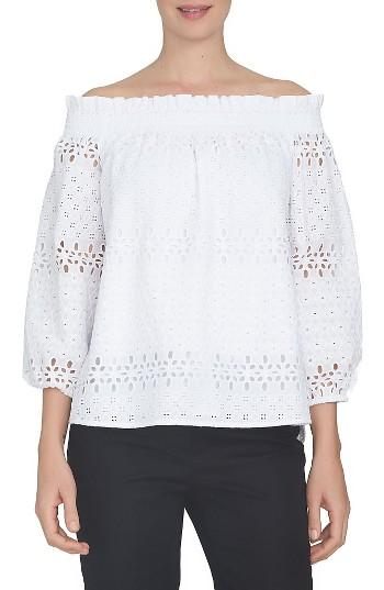 Women's Cece Off The Shoulder Eyelet Blouse