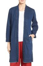 Women's Eileen Fisher Denim Long Shawl Collar Jacket