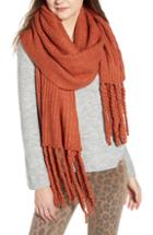 Women's Free People Jaden Rib Knit Blanket Scarf, Size - Orange