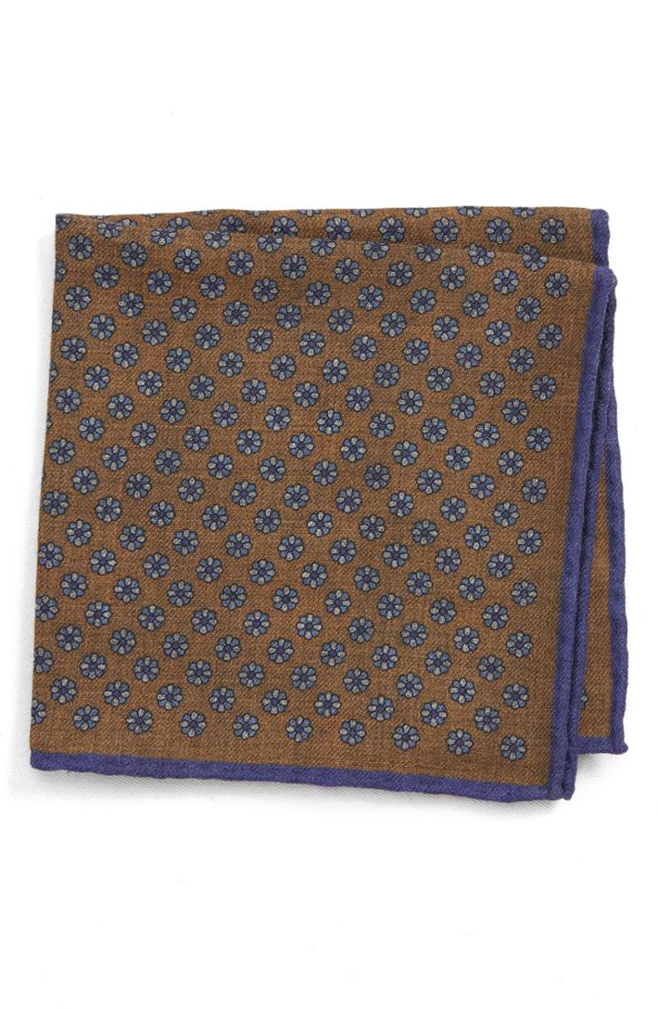 Men's Canali Medallion Wool Pocket Square