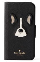 Kate Spade New York Antoine Applique Leather Iphone X/xs Folio Case - Black