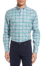 Men's Nordstrom Men's Shop Smartcare(tm) Regular Fit Plaid Sport Shirt, Size - Green