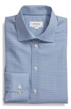 Men's Eton Contemporary Fit Pattern Dress Shirt - Blue