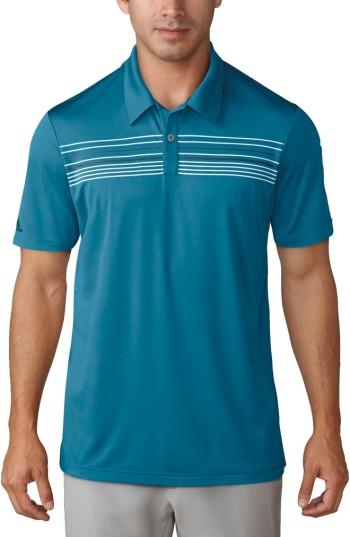 Men's Adidas Chest Stripe Golf Polo - Blue