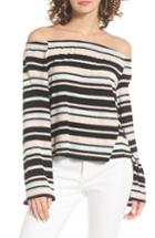 Women's Love, Fire Stripe Off The Shoulder Top