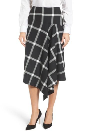 Women's Boss Dilarea Windowpane Colorblock Midi Dress R - Black