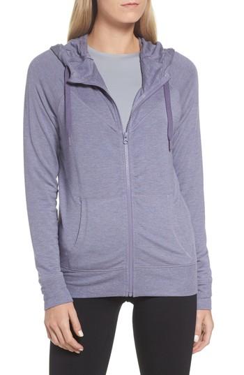 Women's Zella Well Played Zip Fleece Hoodie, Size - Purple