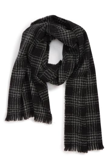 Men's Andrew Stewart Marled Windowpane Cashmere Scarf, Size - Black