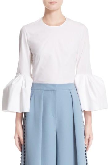 Women's Roksanda Truffaut Bell Sleeve Top Us / 8 Uk - White