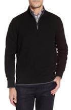 Men's Tailorbyrd Lafitte Tipped Quarter Zip Sweater - Black