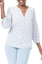 Women's Nydj Pleat Back Blouse - Grey