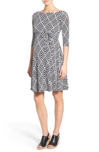 Women's Leota 'ilana' Belted Maternity Dress - Black