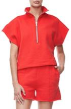 Women's Good American Good Sweats The Chunky Zip Pullover - Red