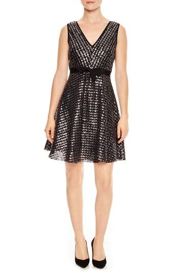 Women's Sandro Nolene Sequin Fit & Flare Dress - Metallic