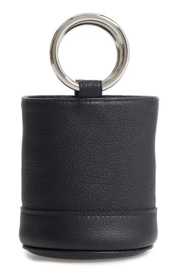 Simon Miller Bonsai Pebbled Leather Crossbody Bucket Bag - Black