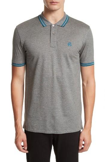 Men's Ps Paul Smith Tipped Logo Polo - Grey