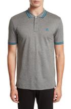 Men's Ps Paul Smith Tipped Logo Polo - Grey
