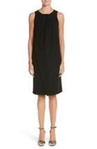 Women's Emporio Armani Draped Cady Shift Dress Us / 40 It - Black