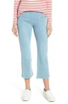 Women's Lysse Seamed Flare Leg Crop Denim Leggings - Blue