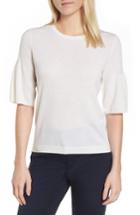 Women's Nordstrom Signature Ruffled Sleeve Cashmere Sweater - Ivory