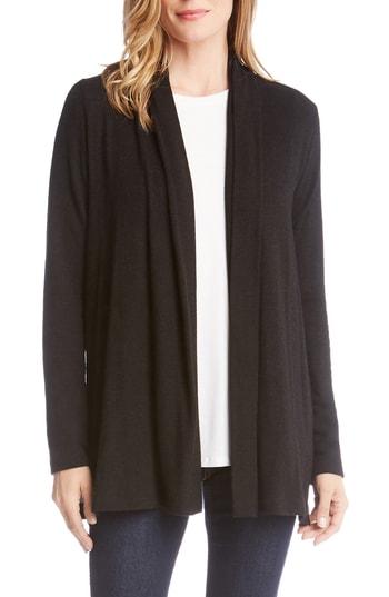 Women's Karen Kane Side Slit Open Cardigan - Black