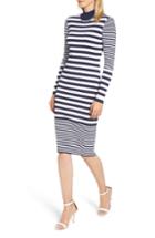 Women's Michael Michael Kors Ribbed Mock Neck Midi Dress - Blue