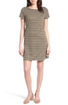 Petite Women's Loveappella Stripe Ottoman Shift Dress P - Green