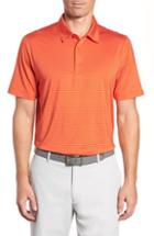 Men's Cutter & Buck Prevail Regular Fit Stripe Polo, Size - Orange