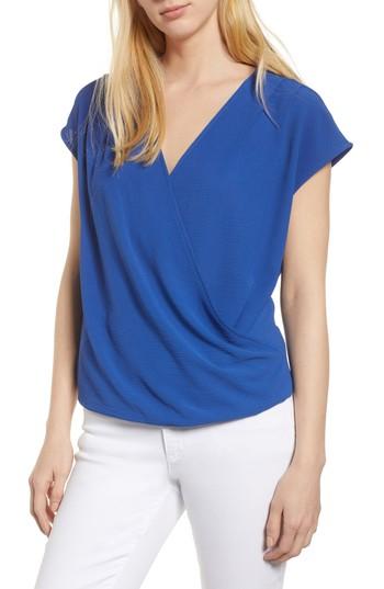 Women's Gibson Draped Faux Wrap Top - Blue