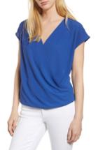 Women's Gibson Draped Faux Wrap Top - Blue