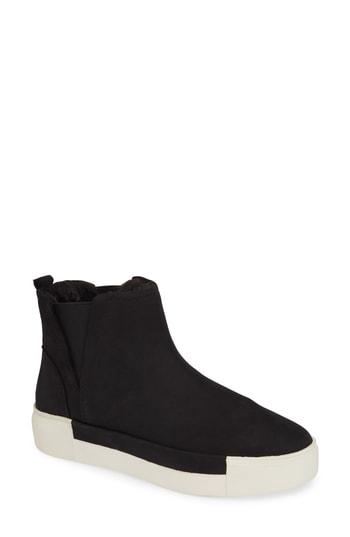 Women's Jslides Val Faux Fur Lined Platform Sneaker M - Black