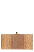 Jimmy Choo 'celeste' Glitter Genuine Snakeskin Frame Clutch - Brown