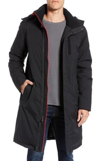 Men's Sunice Sawyer Water Repellent Long Coat, Size - Black