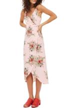 Women's Topshop Floral Wrap Slipdress Us (fits Like 0) - Pink
