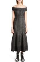 Women's Alexander Mcqueen Off The Shoulder Bicolor Jacquard Dress