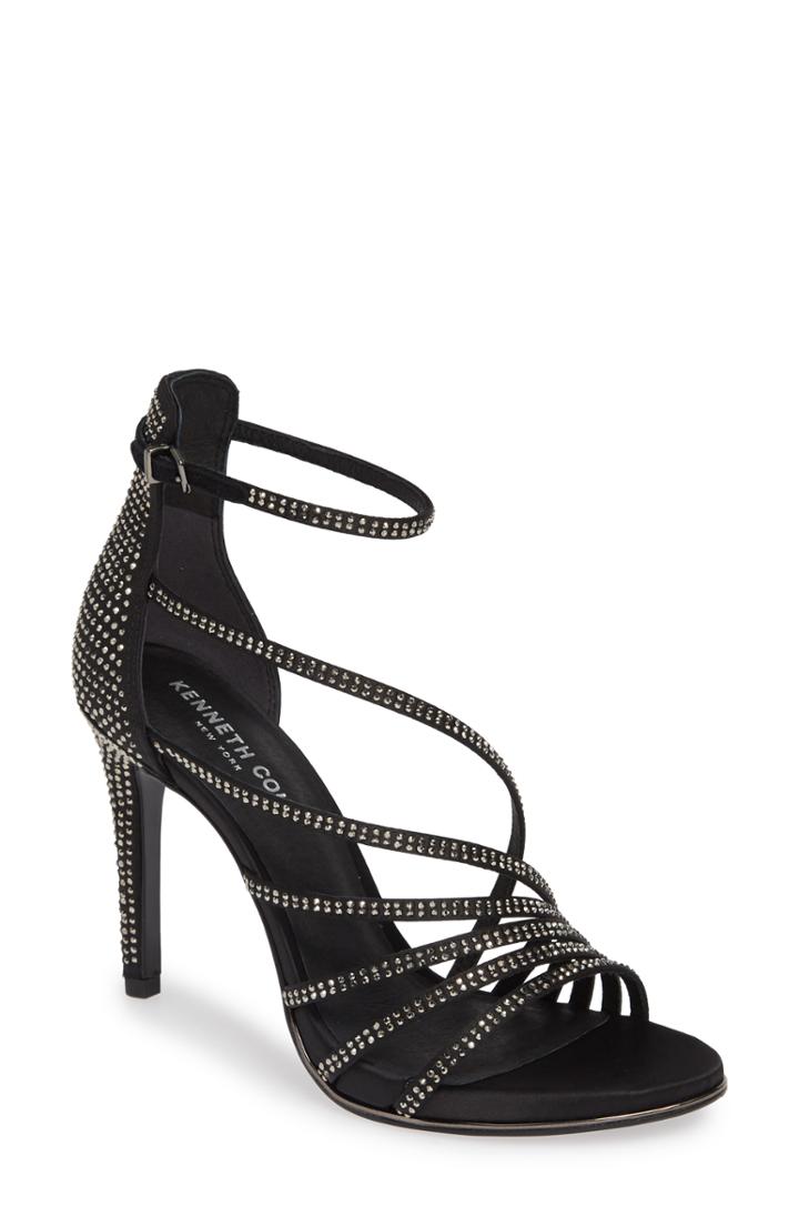 Women's Kenneth Cole New York Barletta Asymmetrical Strappy Sandal .5 M - Black