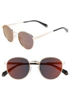 Women's Polaroid 51mm Polarized Round Sunglasses - Gold/ Burgundy