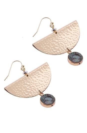 Women's Nakamol Design Hammered Half Moon Drop Earrings