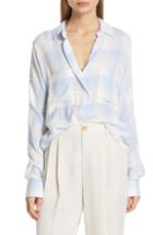 Women's Vince Heathered Plaid Top, Size - Ivory