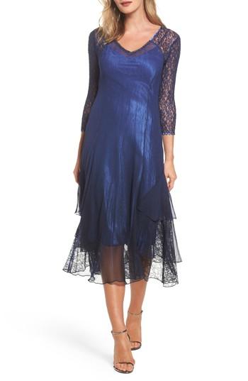Women's Komarov Ombre Lace & Chiffon Midi Dress